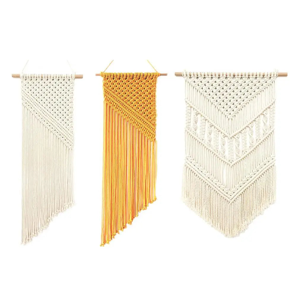 Nordic Bohemian Macramé Wall Tapestry – Geometric Woven Room Decor