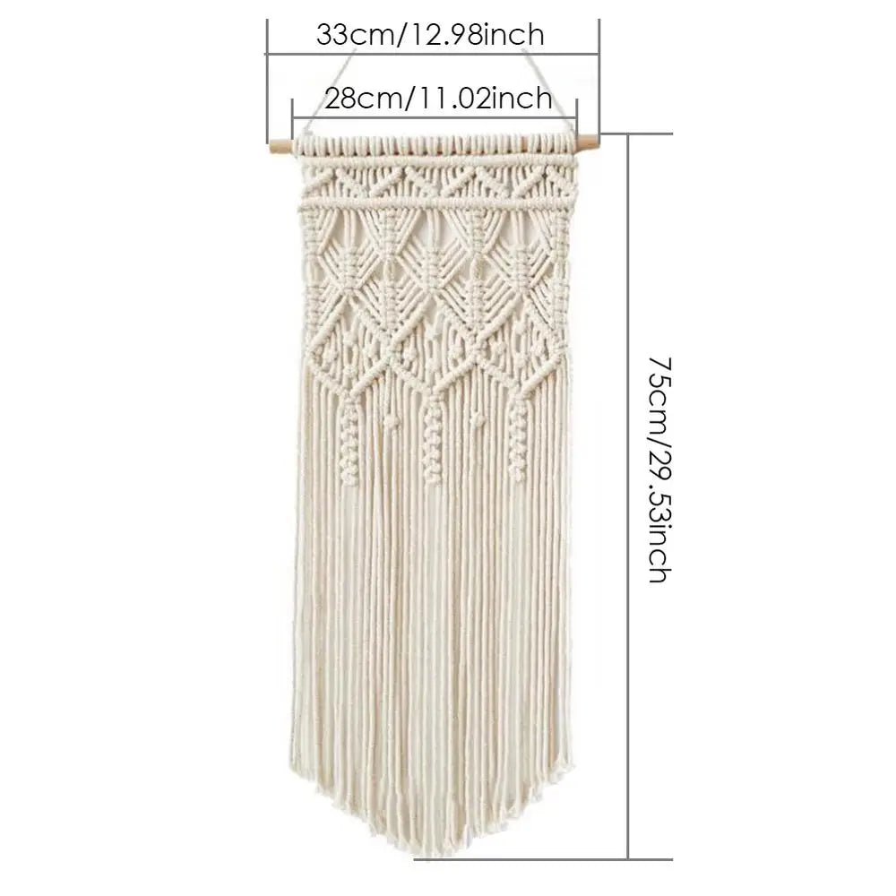 Nordic Bohemian Macramé Wall Tapestry – Geometric Woven Room Decor