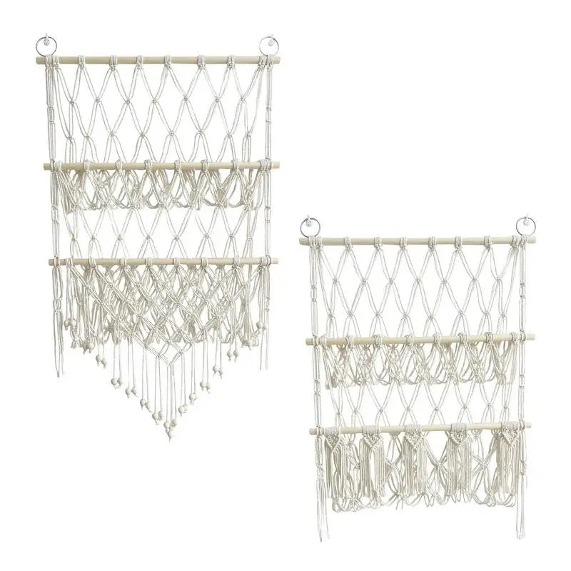 Nordic Bohemian Macramé Wall Tapestry – Geometric Woven Room Decor