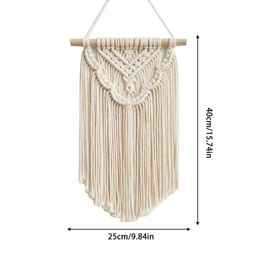 Nordic Bohemian Macramé Wall Tapestry – Geometric Woven Room Decor