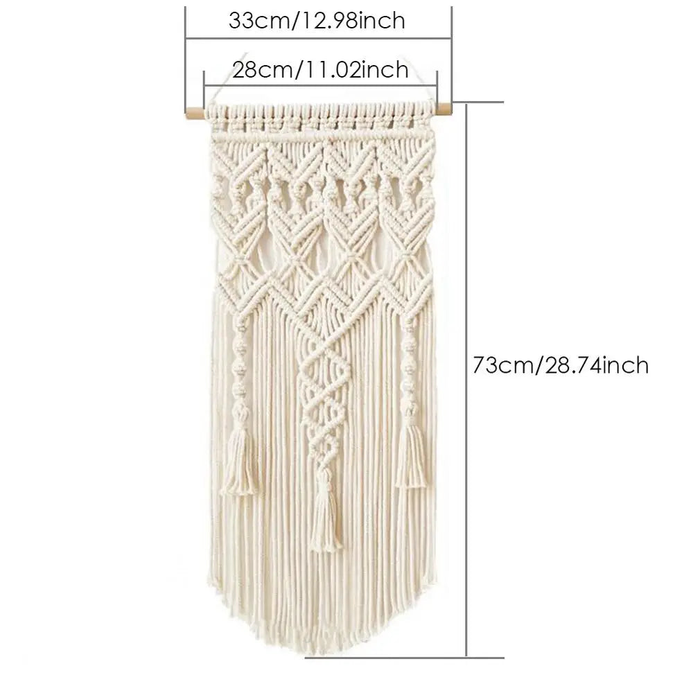 Nordic Bohemian Macramé Wall Tapestry – Geometric Woven Room Decor