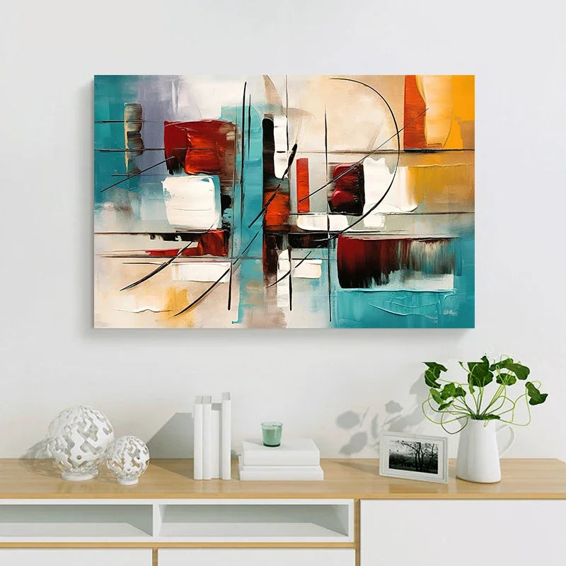 Abstract Canvas Wall Art Print – Modern Oil Painting Poster for Living Room Decor