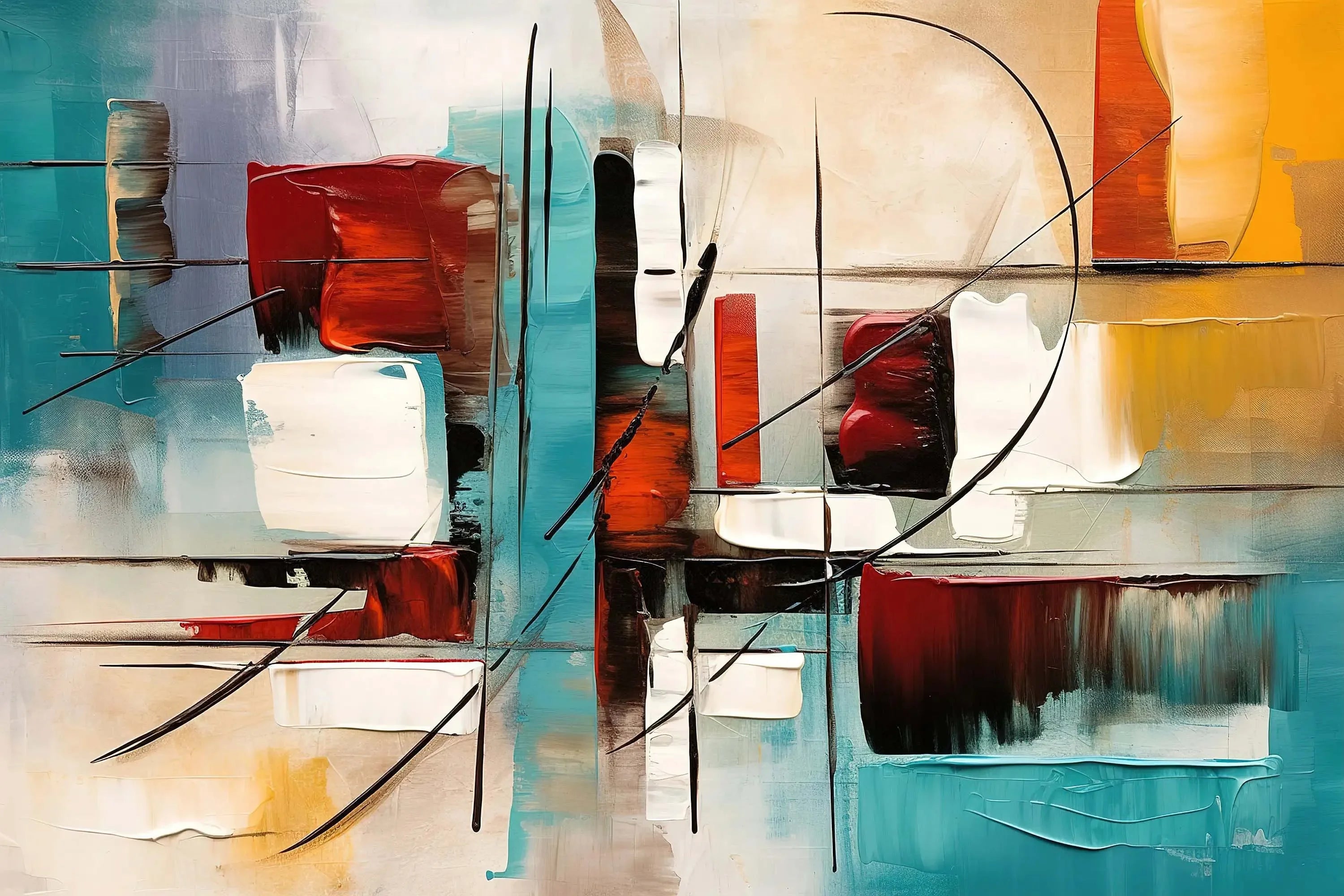 Abstract Canvas Wall Art Print – Modern Oil Painting Poster for Living Room Decor