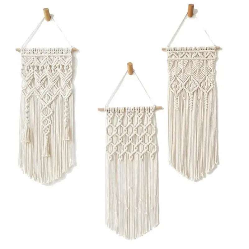 Nordic Bohemian Macramé Wall Tapestry – Geometric Woven Room Decor