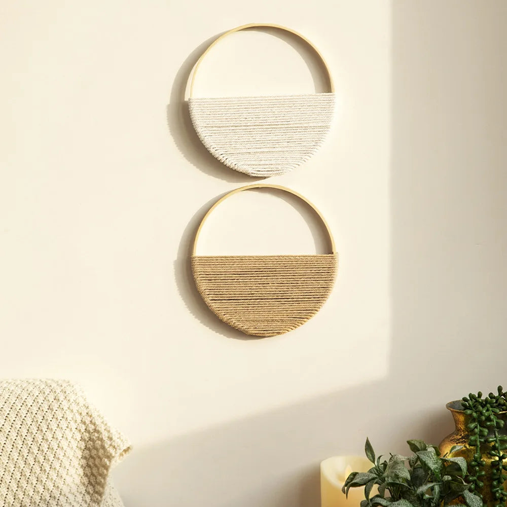 Bohemian Macramé Wall Hanging – Woven Boho Wall Decor (Set of 2)