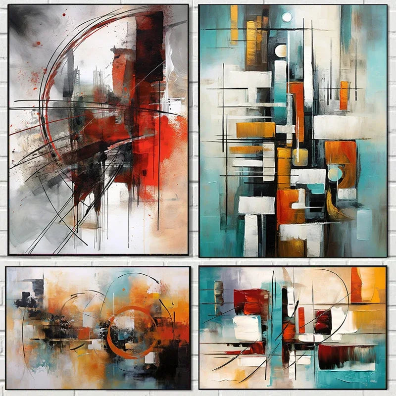 Abstract Canvas Wall Art Print – Modern Oil Painting Poster for Living Room Decor