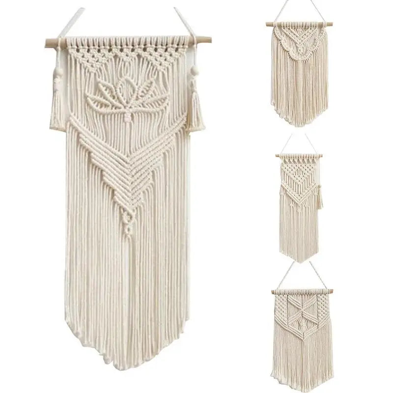 Nordic Bohemian Macramé Wall Tapestry – Geometric Woven Room Decor